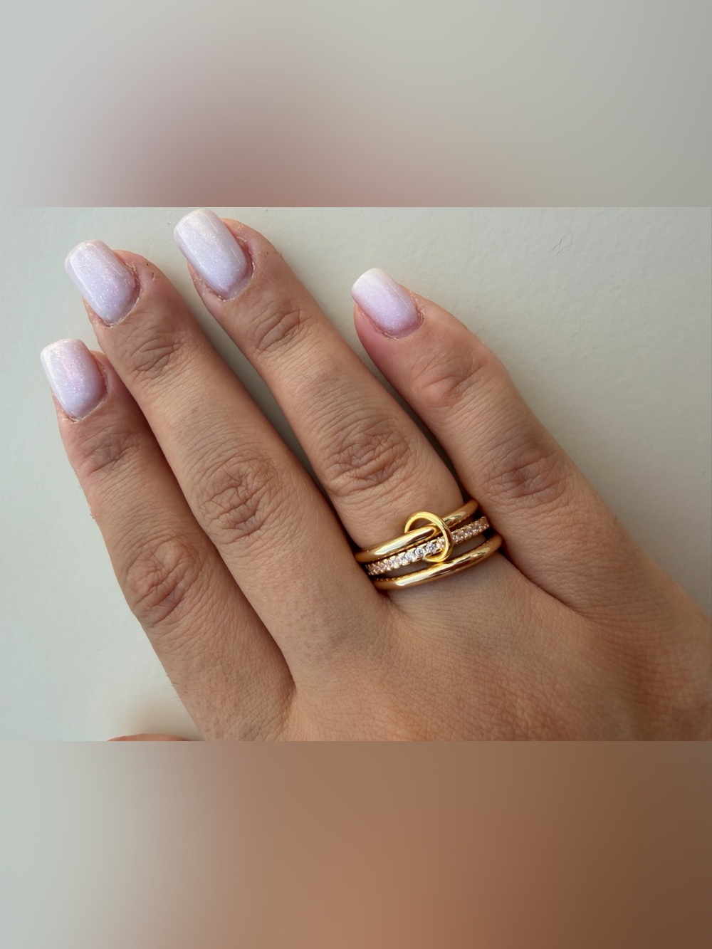 ✨ Stackable Ring with Pavé Accents - 18k gold plating & Zircon